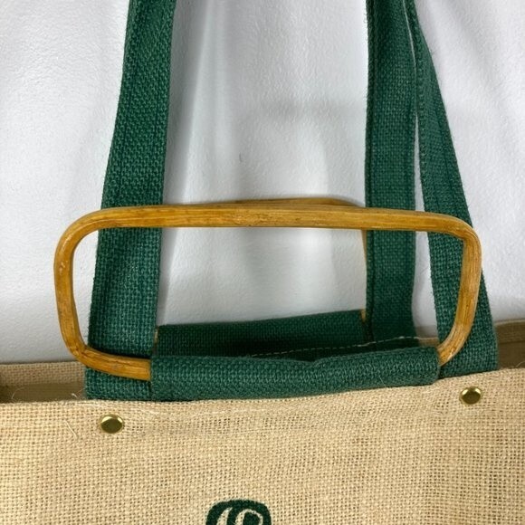 Vintage Handpainted Burlap Bag Christmas Angels Artist Signed Teresa Thibault - Picture 8 of 14